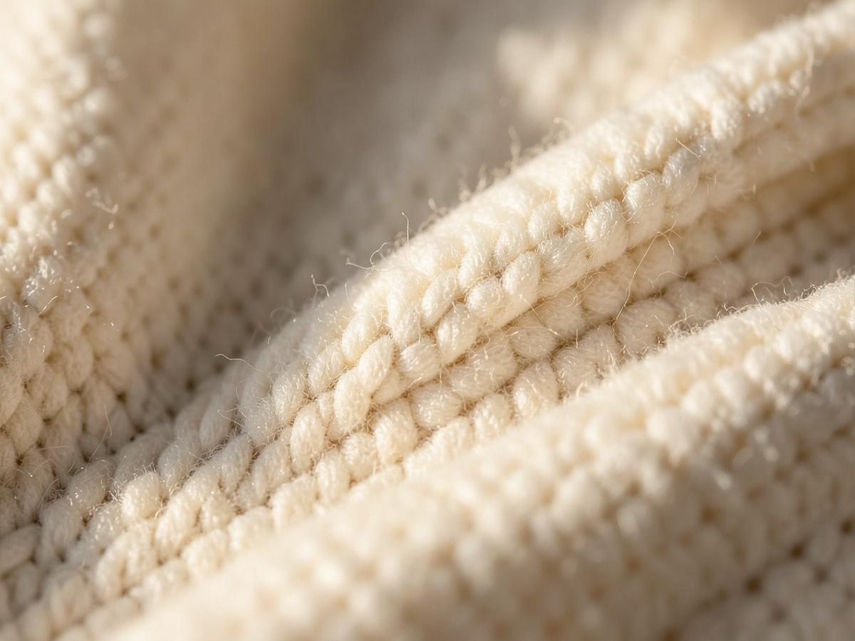 Close-up of ivory cotton weave
